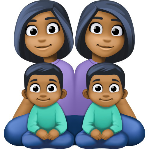 Famiglia - Donna: Carnagione medio-scura, Donna: Carnagione medio-scura, Ragazzo: Carnagione medio-scura, Ragazzo: Carnagione medio-scura per Facebook 15.0