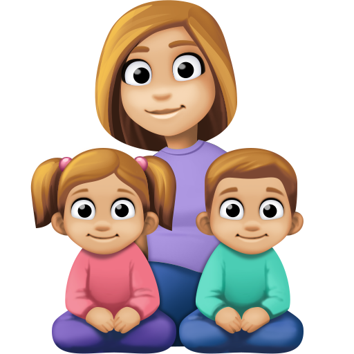 Οικογένεια - Γυναίκα: Μεσαίου ανοιχτού τόνου δέρματος, Κορίτσι: Μεσαίου ανοιχτού τόνου δέρματος, Αγόρι: Μεσαίου ανοιχτού τόνου δέρματος για Facebook 15.0