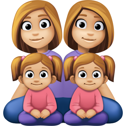 Οικογένεια - Γυναίκα: Μεσαίου ανοιχτού τόνου δέρματος, Γυναίκα: Μεσαίου ανοιχτού τόνου δέρματος, Κορίτσι: Μεσαίου ανοιχτού τόνου δέρματος, Κορίτσι: μεσαίου ανοιχτού τόνου δέρματος για Facebook 15.0