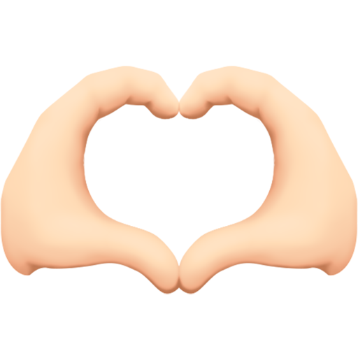 Handen in de vorm van een hart: lichte huidskleur voor Facebook 15.0