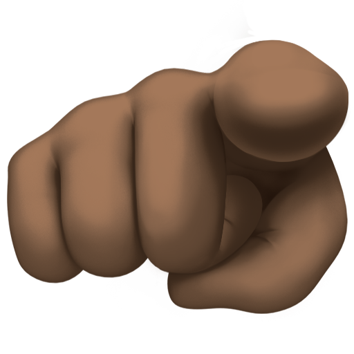 Karşıyı işaret eden işaret parmağı: koyu cilt tonu için Facebook 15.0