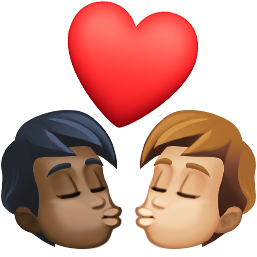 Φιλί: ενήλικας, ενήλικας, σκούρος τόνος δέρματος, μεσαίος-ανοιχτόχρωμος τόνος δέρματος για Facebook 15.0