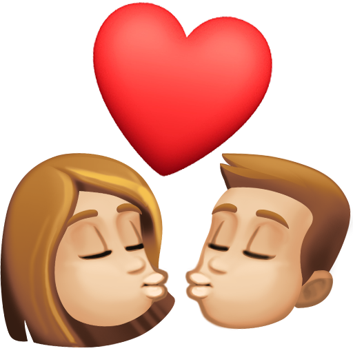 Bacio Tra Coppia: Donna, Uomo, Carnagione Abbastanza Chiara per Facebook 15.0