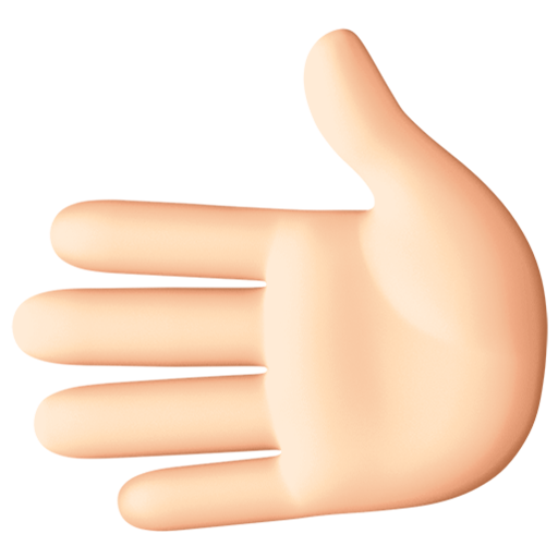 Sola bakan el: açık cilt tonu için Facebook 15.0