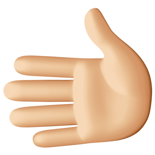 Linke Hand: Mittelhelle Hautfarbe für Facebook 15.0