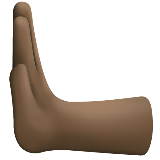 Facebook 15.0의 경우 왼쪽으로 밀기 손: 다크 스킨 톤