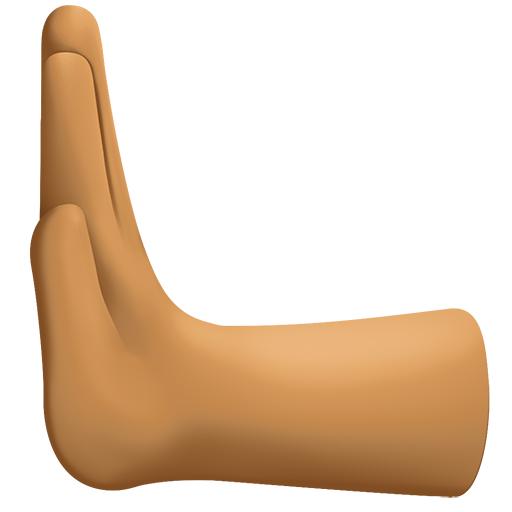 Skubbende hånd til venstre: Mellem-mørk hudfarve for Facebook 15.0