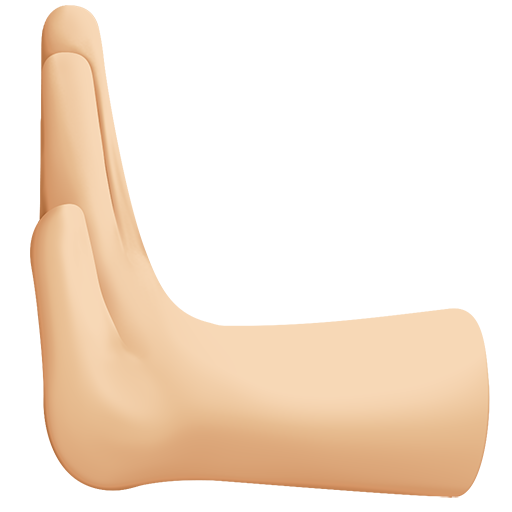 Leftwards Pushing Hand: Medium-Light Skin Tone for Facebook 15.0