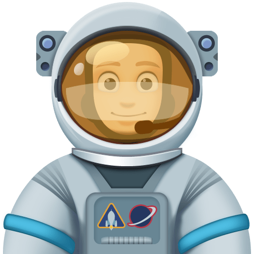 Erkek astronot: açık cilt tonu için Facebook 15.0