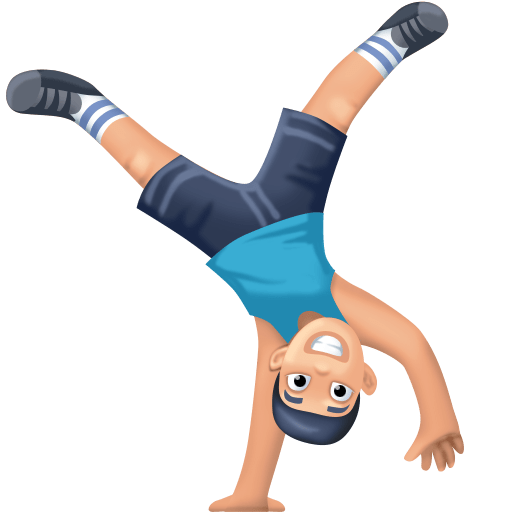 Man Cartwheeling: Světlý odstín pleti pro Facebook 15.0