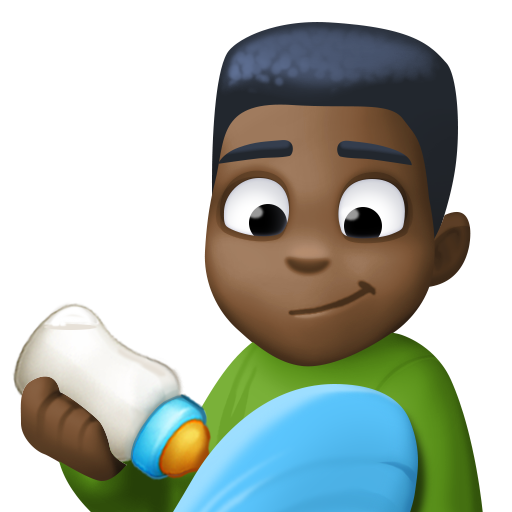 Man die een baby voedt: donkere huidskleur voor Facebook 15.0