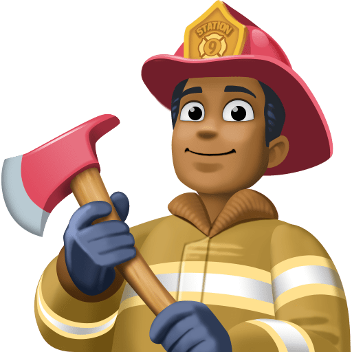 Man Firefighter: Medium-Dark Skin Tone per Facebook 15.0