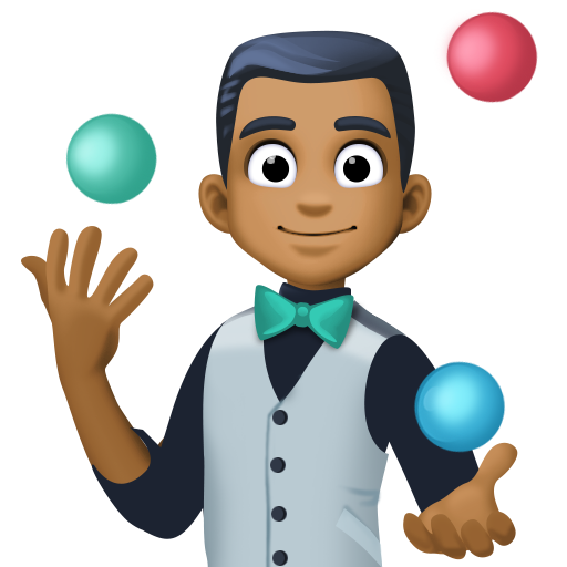 Žonglování: Středně tmavý odstín pleti pro Facebook 15.0