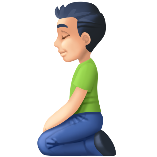 Klečící muž: světlý odstín pleti pro Facebook 15.0