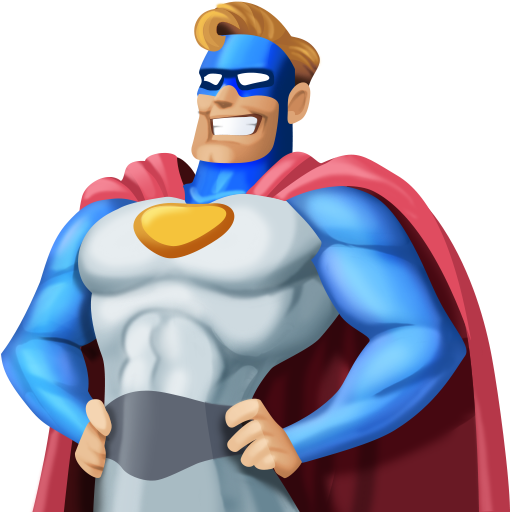 Manlig superhjälte: mellanljus hy för Facebook 15.0