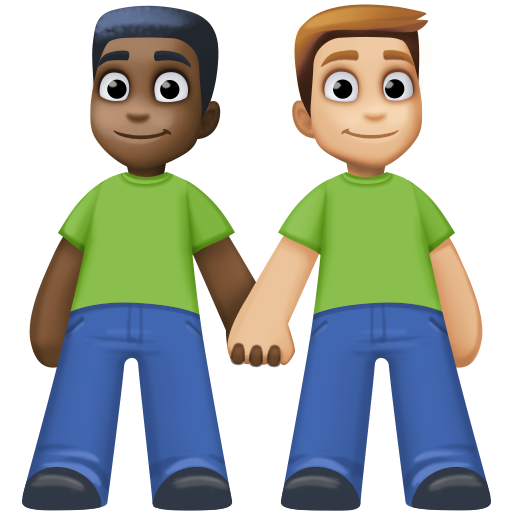 Deux Hommes Se Tenant La Main: Peau Foncée, Peau Moyennement Claire pour Facebook 15.0