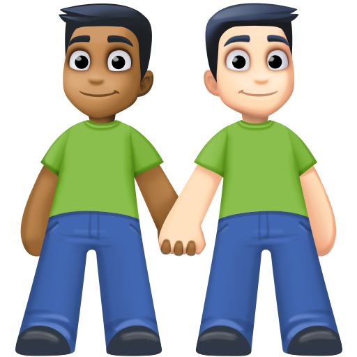 Deux Hommes Se Tenant La Main: Peau Mate, Peau Claire pour Facebook 15.0