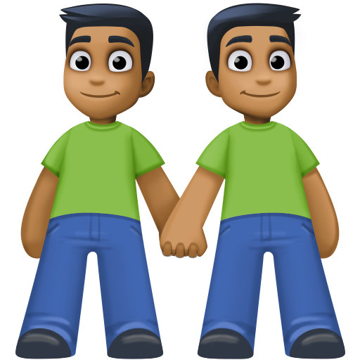 Muži držící se za ruce: Středně tmavý odstín pleti pro Facebook 15.0