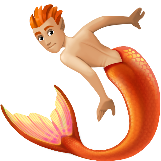 مخلوق بحري بجسد بشري وذيل سمكة: بشرة بلون فاتح ومعتدل لـ Facebook 15.0