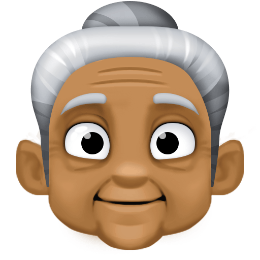 Old Woman: Medium-Dark Skin Tone for Facebook 15.0
