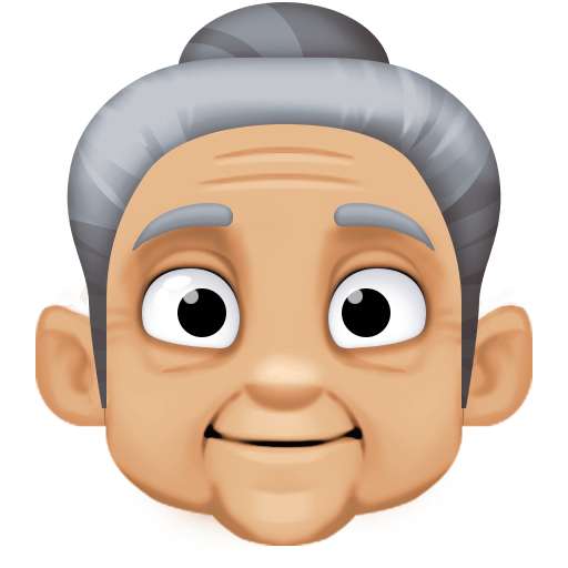 Oude vrouw: lichtgetinte huidskleur voor Facebook 15.0