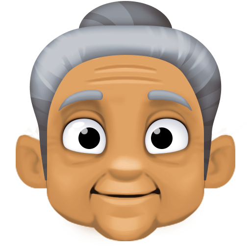 Oude vrouw: getinte huidskleur voor Facebook 15.0