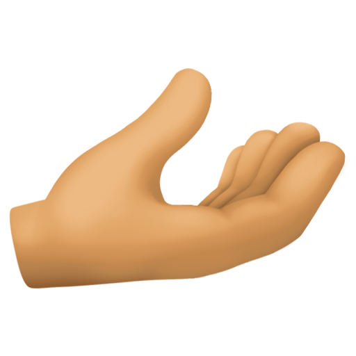 Mano Con La Palma Hacia Arriba: Tono De Piel Medio para Facebook 15.0