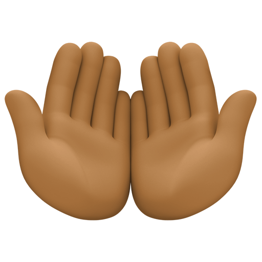 Společně vztyčené dlaně: Středně tmavý odstín pleti pro Facebook 15.0