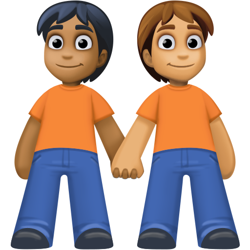 Hai người nắm tay: màu da tối trung bình và màu da trung bình cho Facebook 15.0