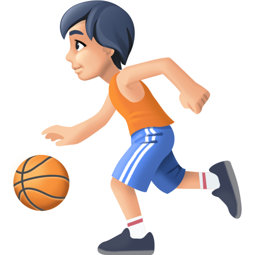 Άτομο παίζει μπάσκετ: ανοιχτόχρωμος τόνος δέρματος για Facebook 15.0