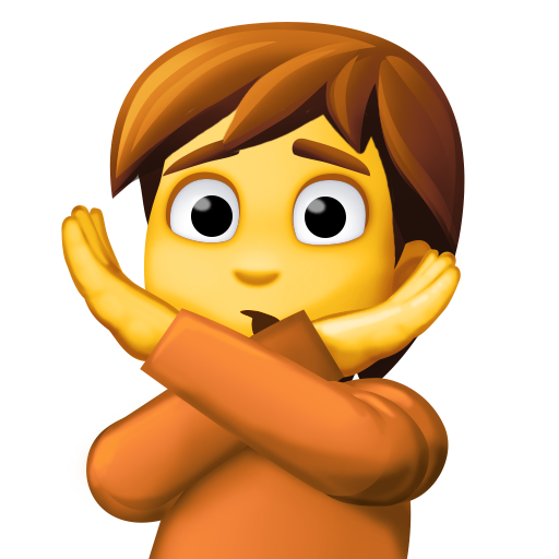 Osoba gestikulující Ne pro Facebook 15.0