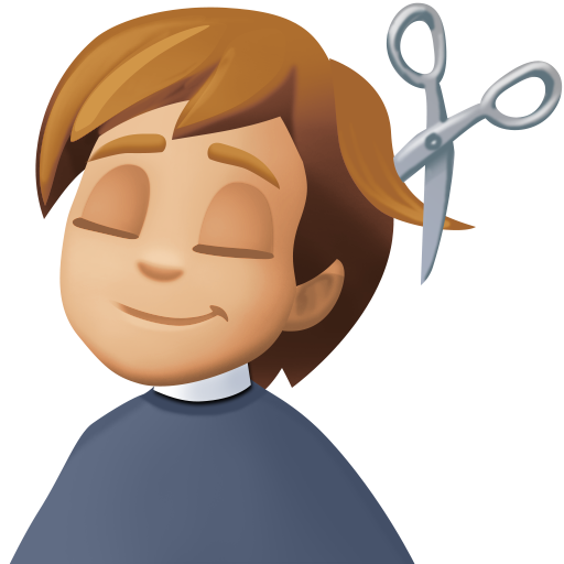 Persona que es talla el cabell: to de pell mig clar per Facebook 15.0