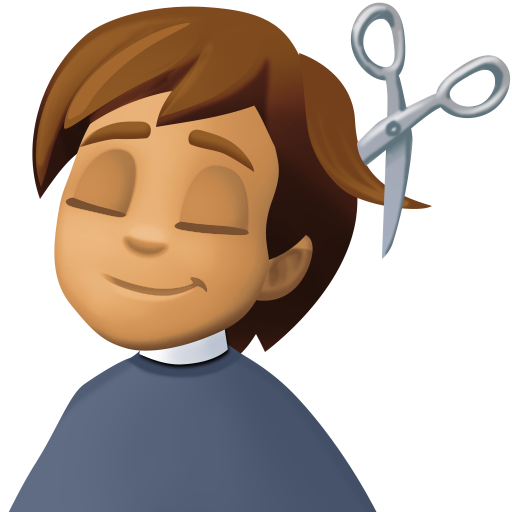 Personne Qui Se Fait Couper Les Cheveux: Peau Légèrement Mate pour Facebook 15.0