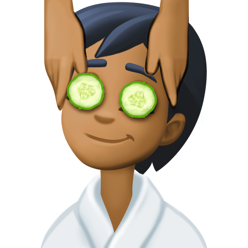 Persoana care primește masajul: Culoare medie-închis a pielii pentru Facebook 15.0