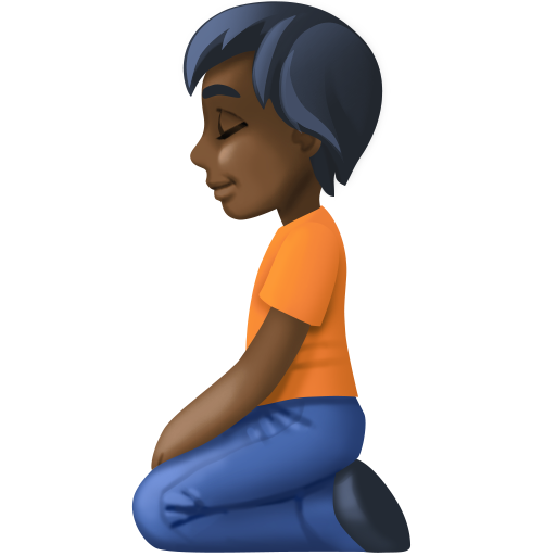 Άτομο που γονατίζει: σκούρος τόνος δέρματος για Facebook 15.0