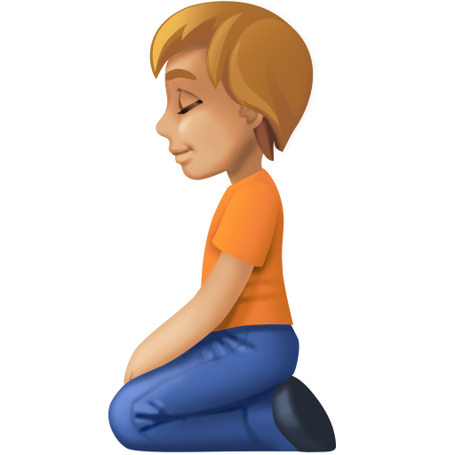 Klečící osoba: Středně světlý odstín pleti pro Facebook 15.0