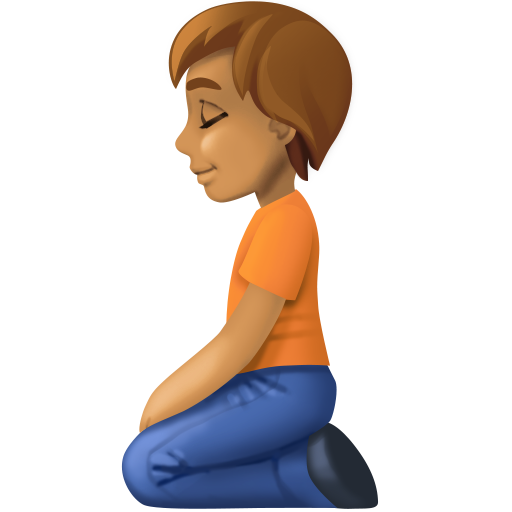 Klečící osoba: Střední odstín pleti pro Facebook 15.0