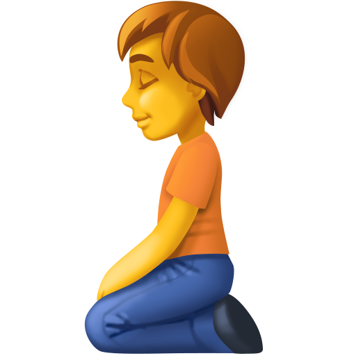 Henkilö polvillaan varten Facebook 15.0