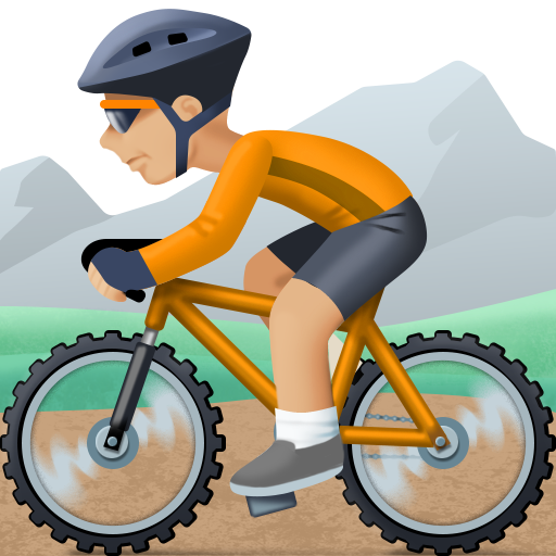 Persona amb bicicleta de muntanya: pell mitjana-clara per Facebook 15.0