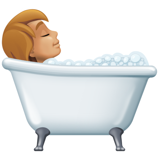 Person Taking Bath: Medium-Light Skin Tone for Facebook 15.0