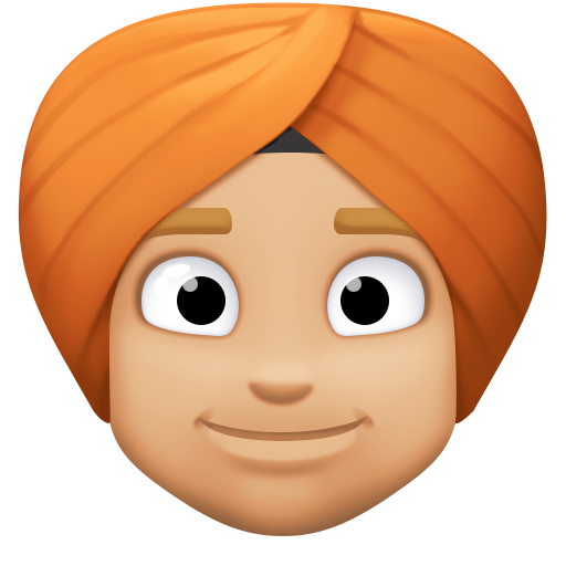 Personne En Turban: Peau Moyennement Claire pour Facebook 15.0