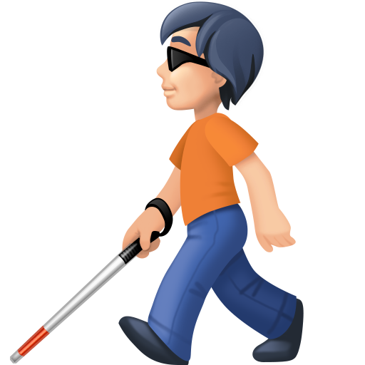 Άτομο με μπαστούνι για τυφλούς: ανοιχτόχρωμος τόνος δέρματος για Facebook 15.0