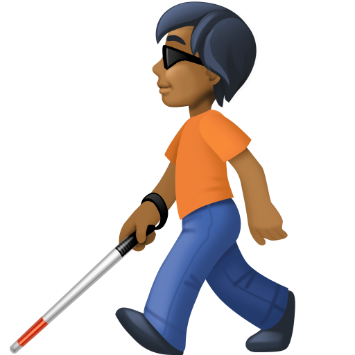 Personne Avec Une Canne Blanche: Peau Mate pour Facebook 15.0