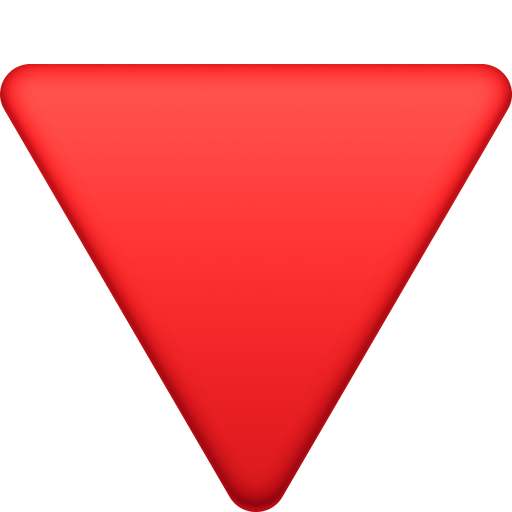 Nedåtpekande röd triangel för Facebook 15.0