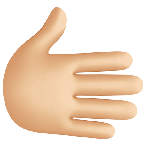 Sağa bakan el: orta açık cilt tonu için Facebook 15.0