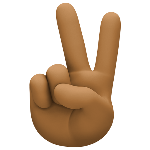 Mão Em V De Vitória: Pele Morena Escura para Facebook 15.0