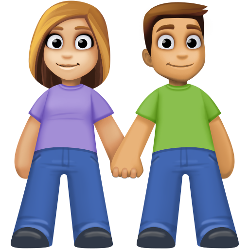 Nainen ja mies kädestä pitäen: Keskivaalea ihonsävy, Keskivaalea ihonsävy. varten Facebook 15.0