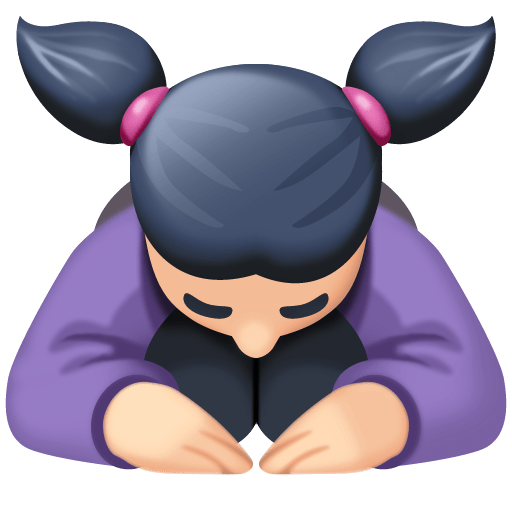 ผู้หญิงโค้งคำนับ: โทนผิวสีขาว สำหรับ Facebook 15.0