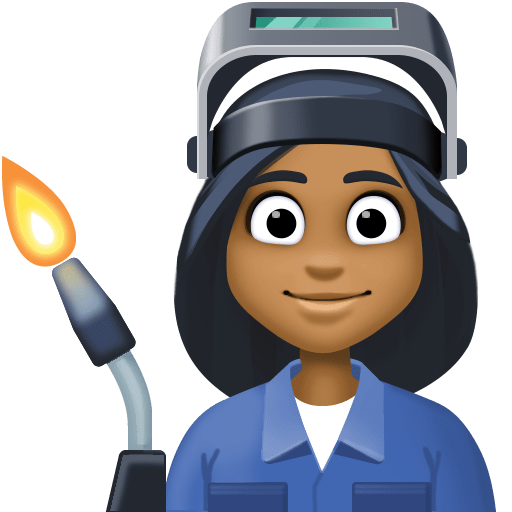 Pekerja pabrik wanita: warna kulit gelap-sedang untuk Facebook 15.0