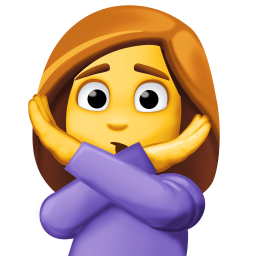 אישה מסמנת ״לא״ עבור Facebook 15.0